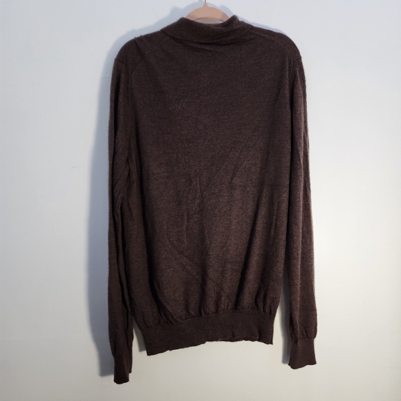 Neiman Marcus Exclusive XL Brown Long Sleeve Polo Shirt - Picture 4 of 4